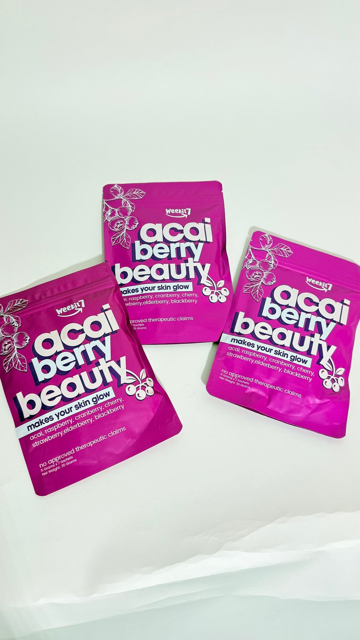 WEEKIT7 ACAI BERRY GLOW POWDER DRINK