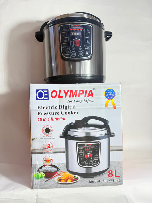 OLYMPIA ELECTRIC DIGITAL PRESSURE COOKER 8LTRS