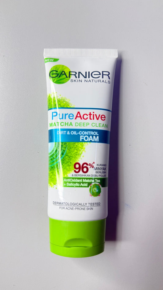GARNIER PURE ACTIVE MATCHA DEEP CLEAN FACIAL FOAM