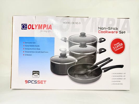 OLYMPIA 9PCS NON-STICK COOKWARE SET