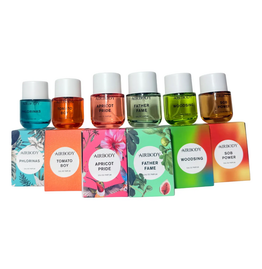6 X AIRBODY ASSORTED 50ML PHLUR INSPIRED ASSORTED