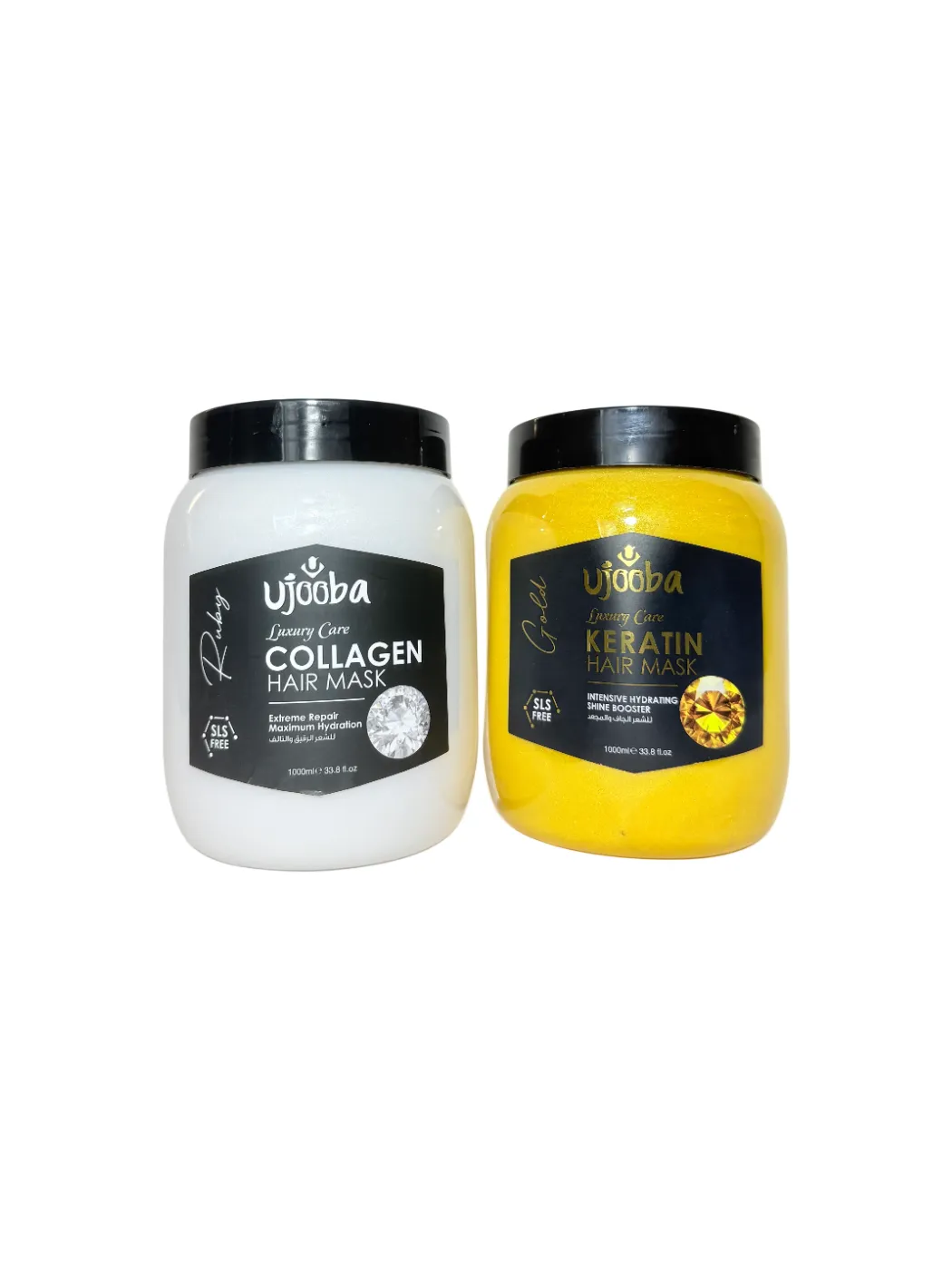 2 X UJOOBA COLLAGEN HAIR MASK 1000ML (1 KERATIN & 1 COLLAGEN)