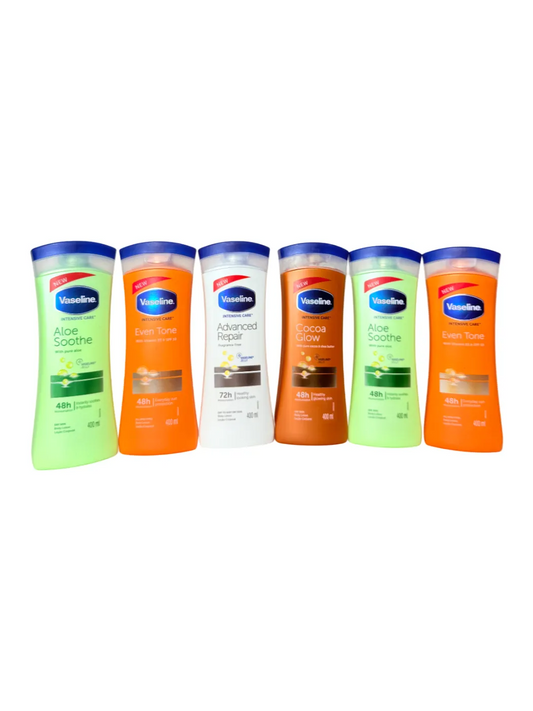 6 X VASELINE LOTION ASSORTED 400ML